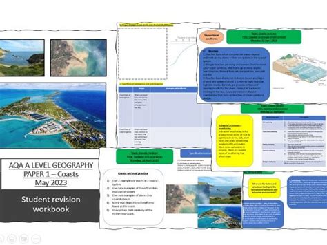 AQA A LEVEL Geography Coasts Final Revision Powerpoints And Workbook