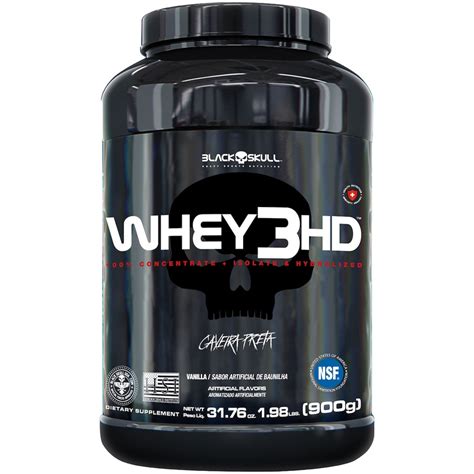 Whey Protein Black Skull Baunilha Whey 100 HD 900g Submarino