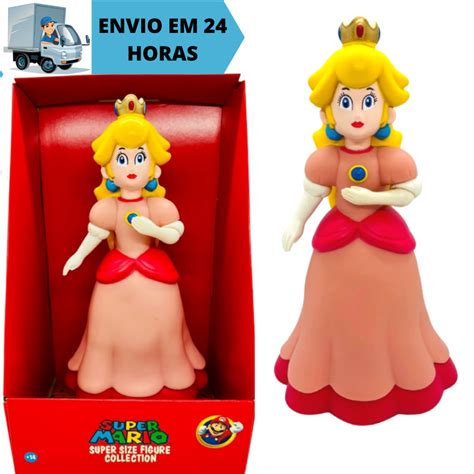 Boneco Princesa Peach Mario Bros Articulável 23cm Action Figure