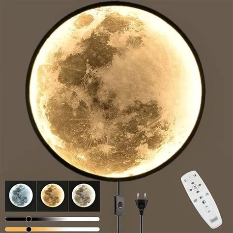 80Cm Lune Applique Murale Led Dimmable Lampe Murale Avec Prise Et