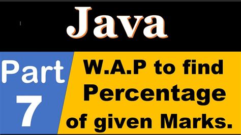 Java Part 7 W A P To Find Percentage Of Given Number Simple Program