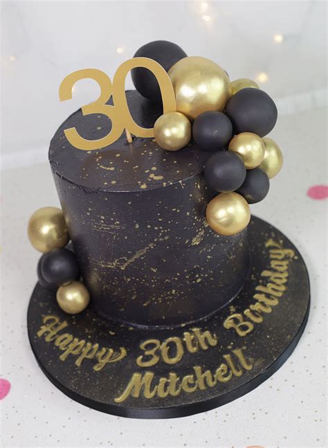 Black And Gold 30th Birthday Cakes Cakey Goodness