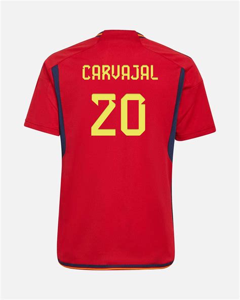 Camiseta 1ª España Para El Mundial Qatar 2022 De Carvajal Para Niño