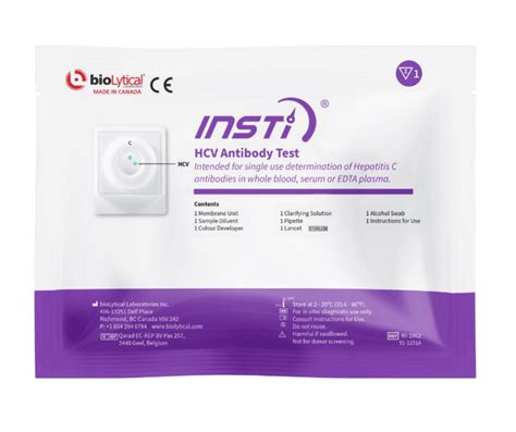 Insti Hcv Antibody Test 1 Minute Technology Biolytical Laboratories