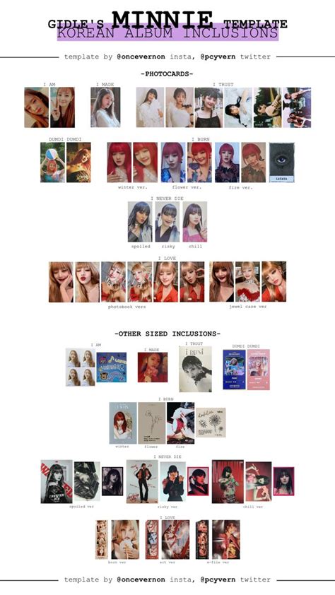 Pin By Darina Sher On G Idle Photocard Photo Card Template Photo Book