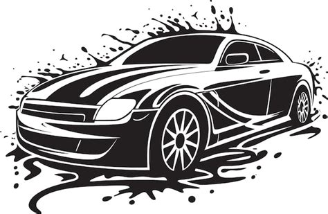 Elegante Cuero Negro Lavado De Coches Vector Icono Art Stico Limpieza