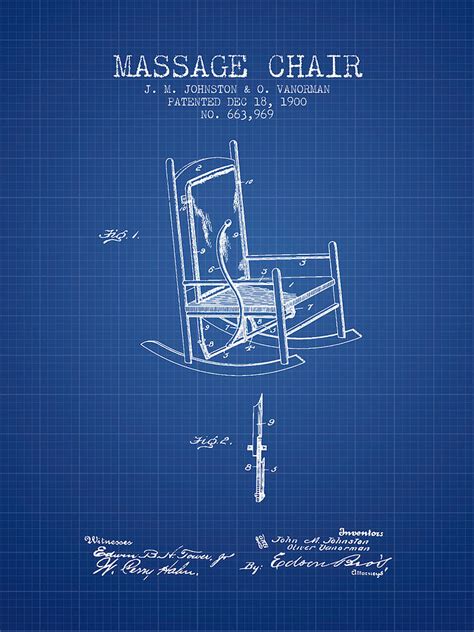 1900 Massage Chair Patent Blueprint Digital Art By Aged Pixel Fine Art America