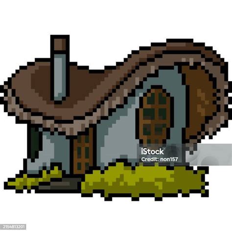 Pixel Art Of Fantasy Clay House Stock Illustration Download Image Now