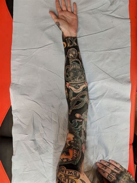 Tattoo Uploaded By Tom Brennan • New Blacked Out Arm Follow Me On