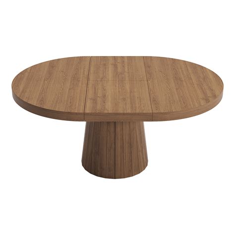 Japandi Extendable Dining Table Seater Walnut Oval Round