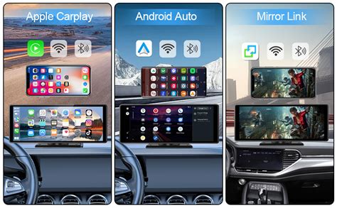 HIMICAR Estéreo Portátil con Inalámbrico Apple Carplay Android Auto