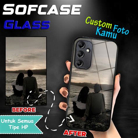 Jual SOFTCASE GLASS CUSTOM FOTO CASE KACA KILAU REQUEST GAMBAR FOTO