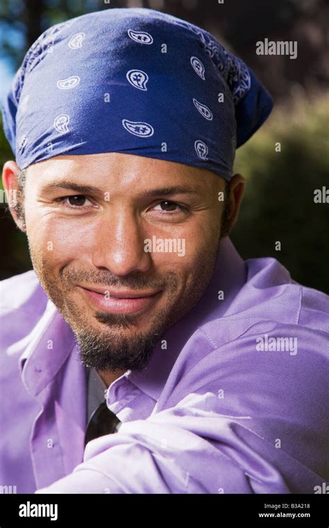 Smiling Man Wearing Bandana Hi Res Stock Photography And Images Alamy