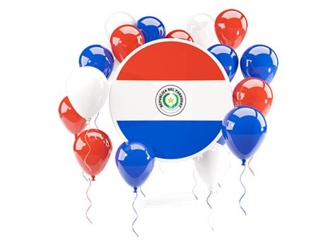 Round Flag With Balloons Illustration Of Flag Of Paraguay