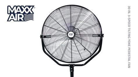 Maxx Air Hvpf 30 Yoke 30 In 3 Speed Tilting Yoke Pedestal Fan Youtube