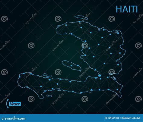 Haiti Vector Map Isolated On White Background High Detailed Black