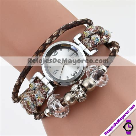 Reloj Pulsera De Tipo Tela Con Caratula En Dise O Trenzado Con Numeros