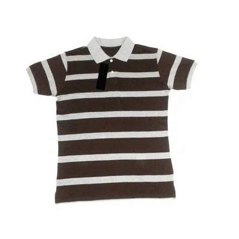 Half Sleeve Collar Neck Mens Striped Cotton T Shirt Size S Xxl At Rs