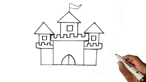 How To Draw A Castle Step By Step Easy Drawing Tutorial Drawing