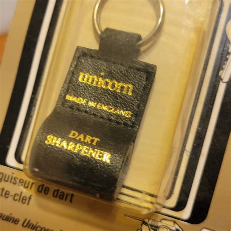 Vintage Dart Sharpener Unicorn Key Fob Key Chain Leather Made In