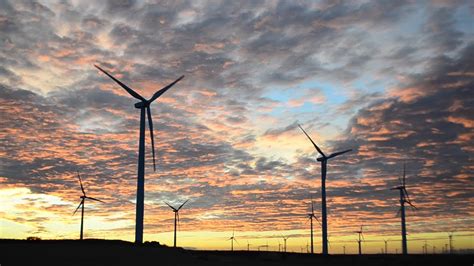 Wind Turbines At Sunset Stock Footage Youtube