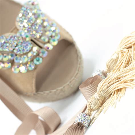 Mariposa Nude Mpiacemolto Alpargata Edición Limitada Serie Oro de cuña natural y ante beige