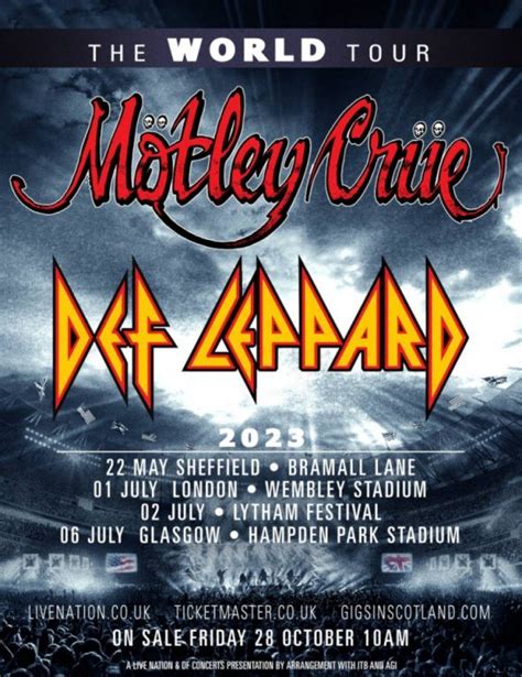 Def Leppard Motley Crue The World Tour Sheffield Support Act Revealed