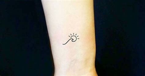 Minimalist Wave And Sun Tattoo Get It Here