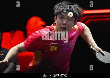 Singapore Th Mar Wang Chuqin Of China Hits A Return During