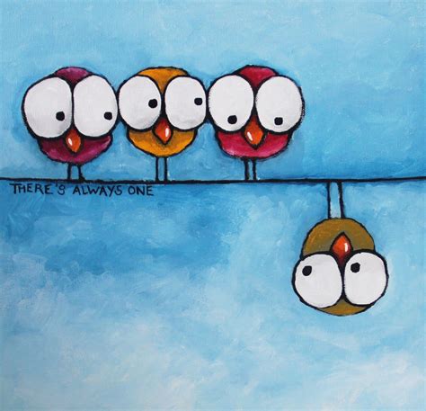 Theres Always One By Lucia Stewart Birds Painting