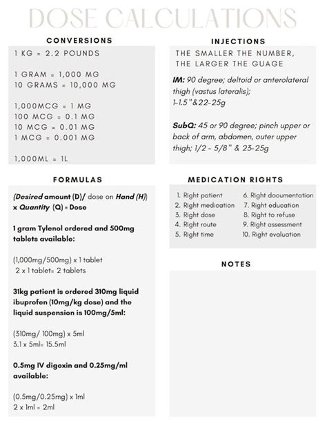 Nursing Dosage Calculations Cheat Sheet Cheat Sheet Nursing, 49% OFF