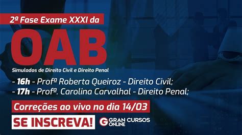 Oab Fase Exame Xxxi Corre O Do Simulado Direito Civil Youtube