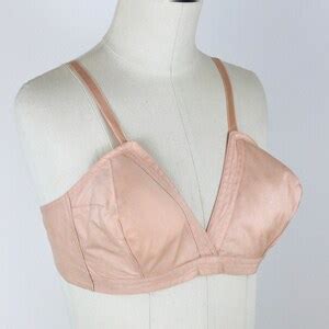 1940s Vintage Pink Cotton Bra Creazioni Margy 1950s Nude Brassiere Bustier Pin Up Lingerie