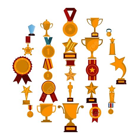 Medal Award Certificate Vector Design Images Medal Award Icon Set