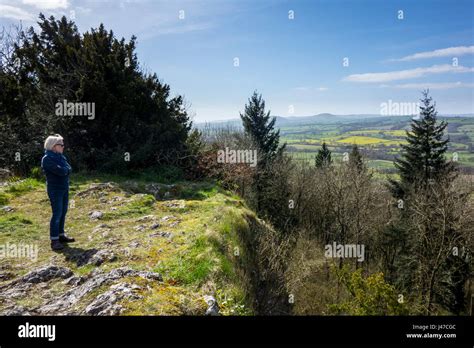 Wenlock Edge Shropshire England Uk Limestone Escarpment Stock Photo