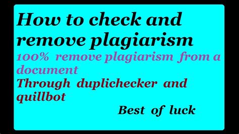 How To Remove Plagiarism Remove Plagiarism From A Document How To Check