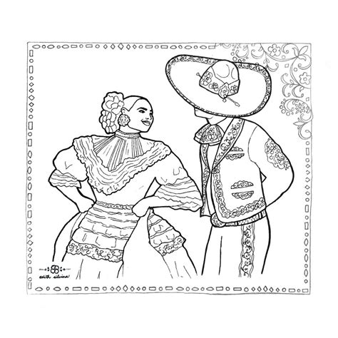 Mexican Dancing Couple jalisco Art Print for Mexican Independence Day ...