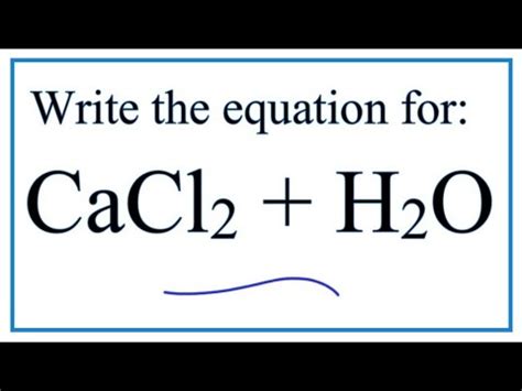 Balanced Chemical Equation For Calcium Chloride And Water - Tessshebaylo