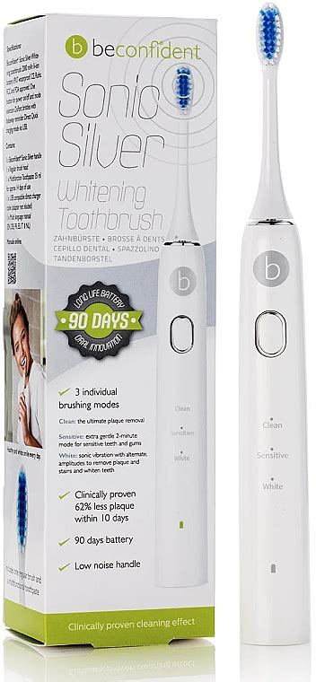 Beconfident Sonic Whitening Electric Toothbrush White Silver