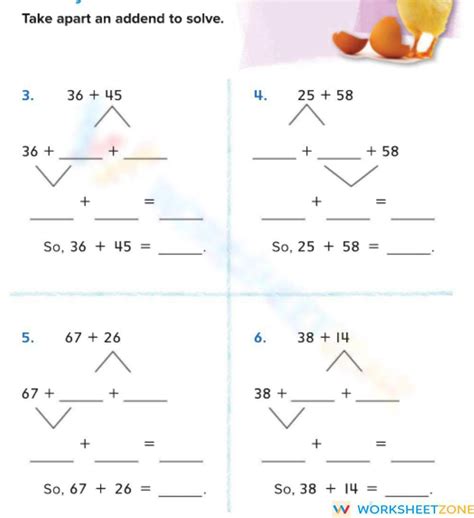 Take Apart Tens To Add Worksheet