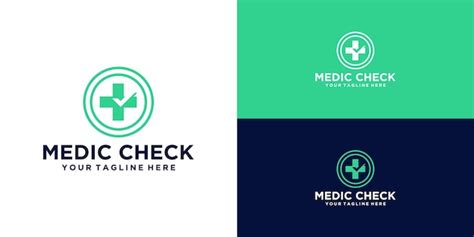 Diseño de logotipo de cruz de salud y marca de verificación Vector