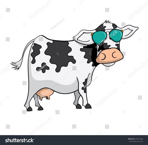 Cartoon Cool Cow Sunglasses Stock Vector Royalty Free 616615400 Shutterstock