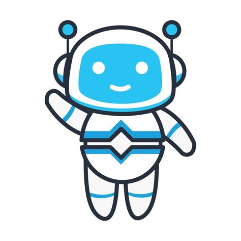 Cute white Ai robot cartoon sign 8100909 Vector Art at Vecteezy