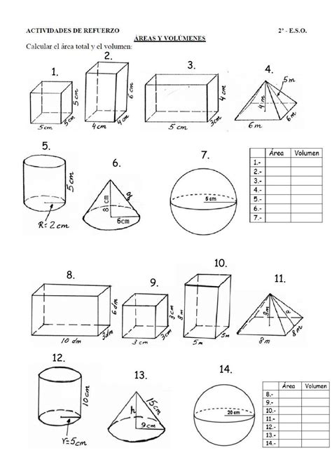 440141 Áreas Y Volúmenes De Cuerpos Geométricos Charo