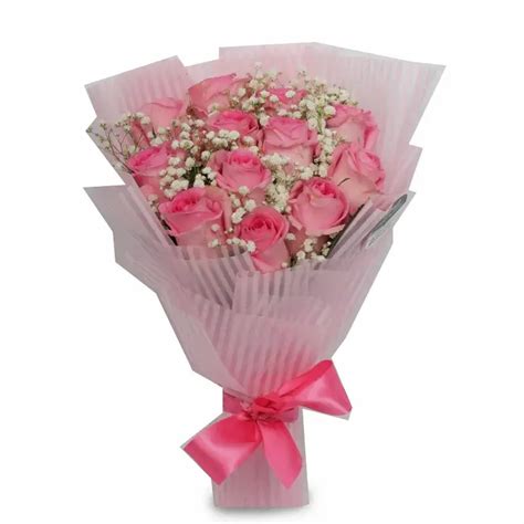 Elegance Dozen Pink Roses Gulf Flora