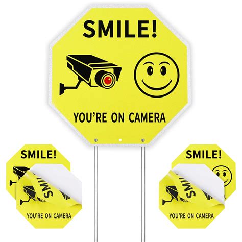 Buy Acmethink Smile Youre On Camera Sign Video Surveillance Signs X