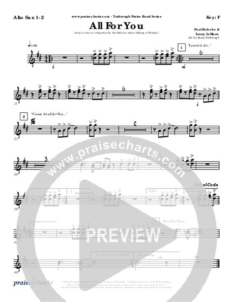 All For You Alto Sax Sheet Music Pdf Paul Baloche Praisecharts