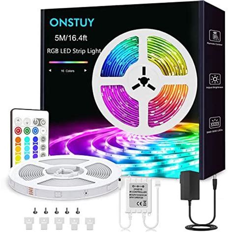 ONSTUY Striscia LED 5m RGB Colorati Luci Strisce LED Con 24 Tasti