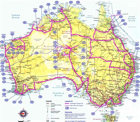 Carte Routière Australie Carte Routière De Laustralie