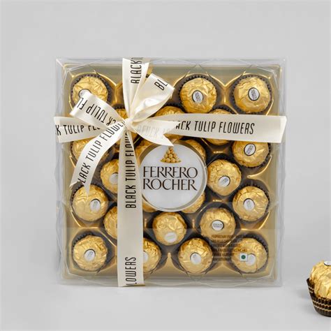 Buy Ferrero Rocher Chocolate 24 Pcs - Black Tulip Flowers